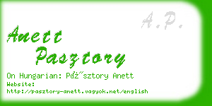 anett pasztory business card